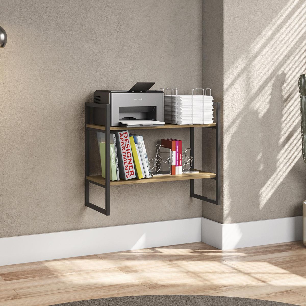 HOGA - Repisa Cairo MDP 2 Nivel(es) 72x60x33 cm Castaño