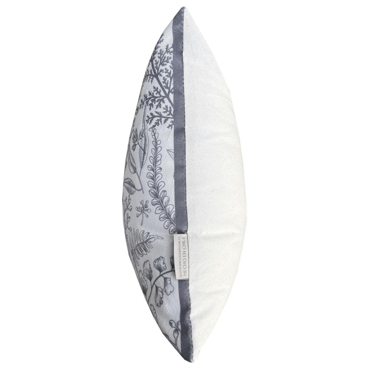 INES JOHNSON - Cojín Helechos Gris y blanco 50x33 cm