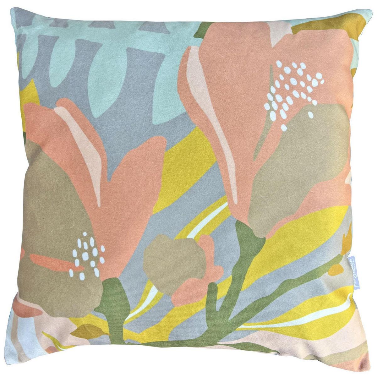 INES JOHNSON - Cojín Floral Abstracto Multicolor 44x44 cm