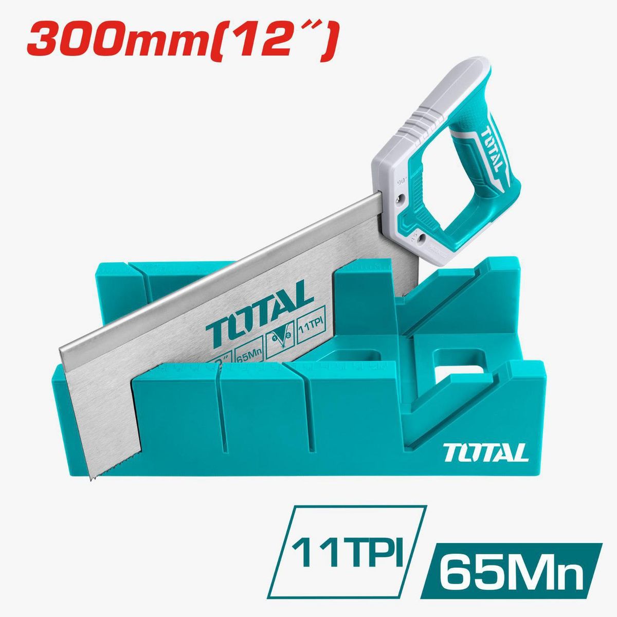 TOTAL TOOLS - Serrucho costila 12" + caja inglete