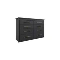 HOGA - Cómoda 8 Cajón(es) Elegance 135x95x48 cm Negro