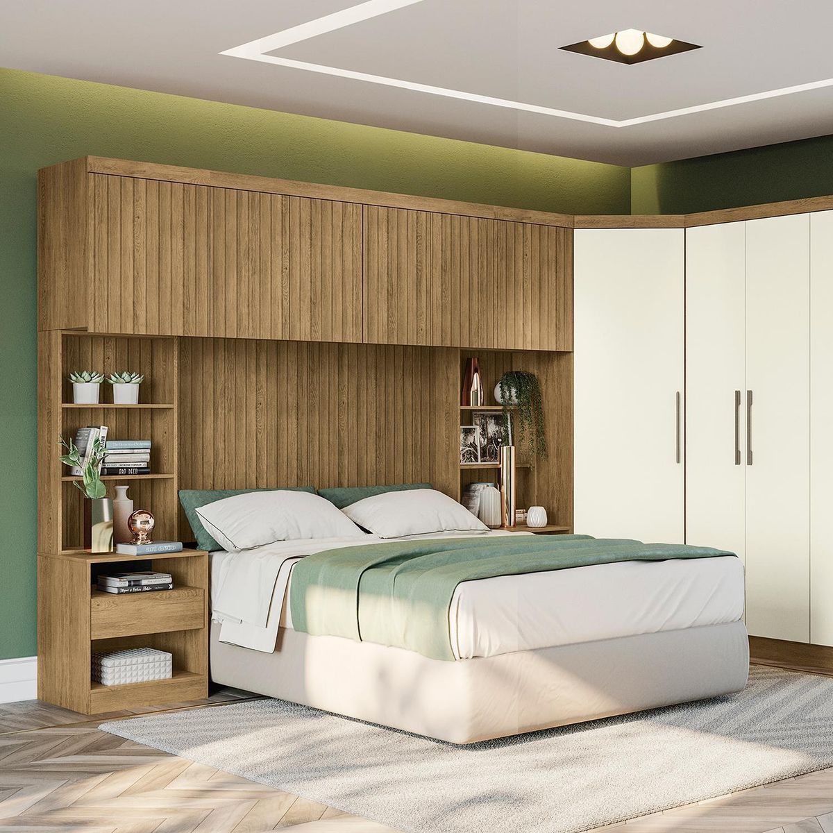 HOGA - Mueble aéreo con puerta prisma castaño