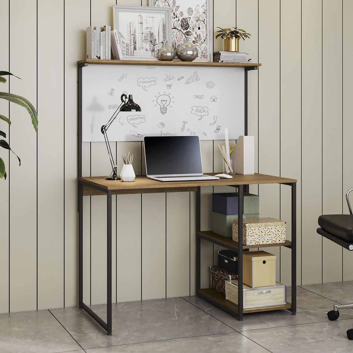 HOGA - Escritorio Kendall Castaño 108x142x62 cm