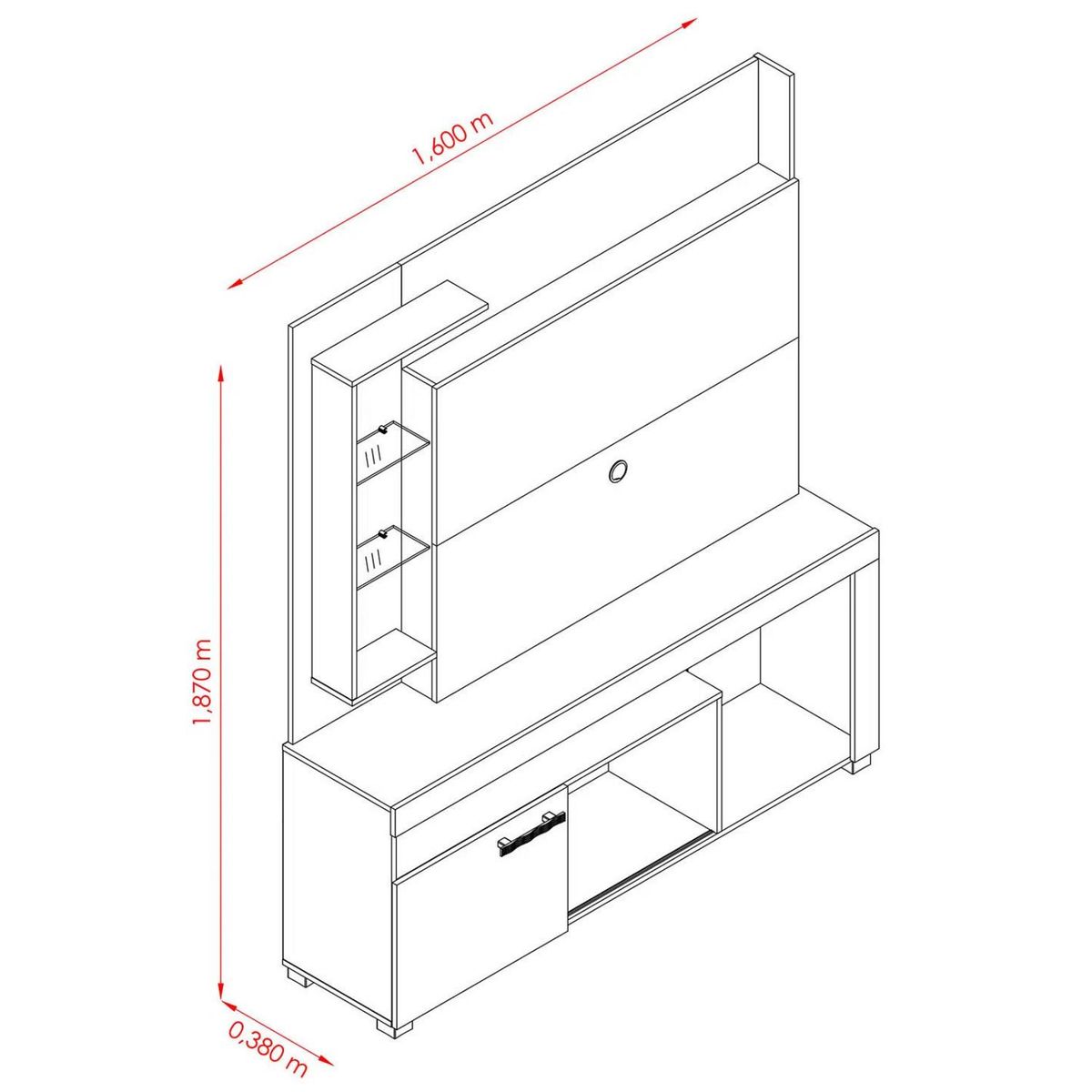 ALTAVISION - Home TV 50 " Icaro Blanco - café 160x187x38 cm