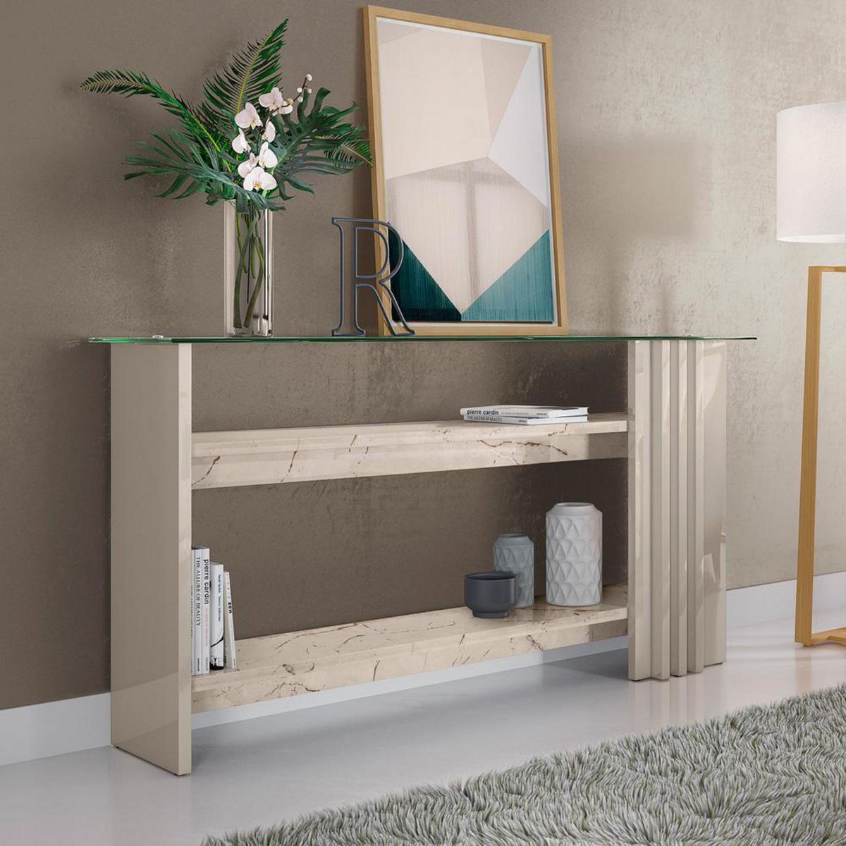 ALTAVISION - Arrimo Frizz Blanco crema 150x34.5x78.5 cm