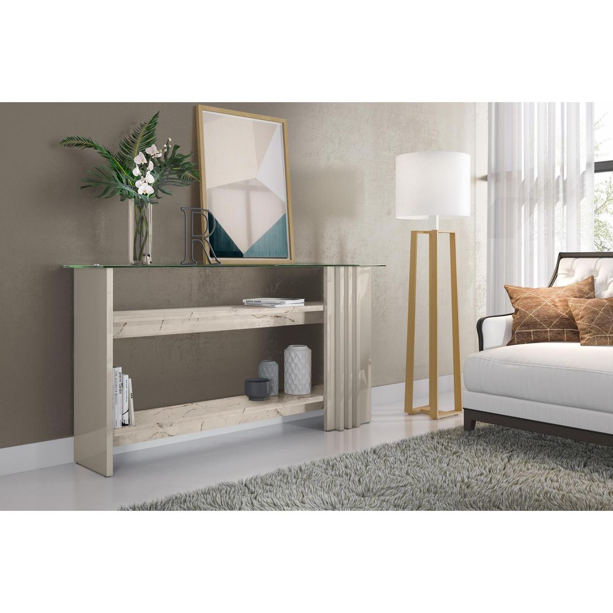 ALTAVISION - Arrimo Frizz Blanco crema 150x34.5x78.5 cm