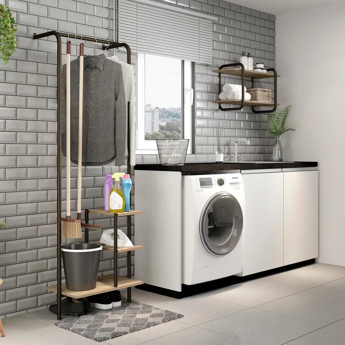 HOGA - Estante Connect MDP 3 Nivel(es) 60x181x44 cm Café