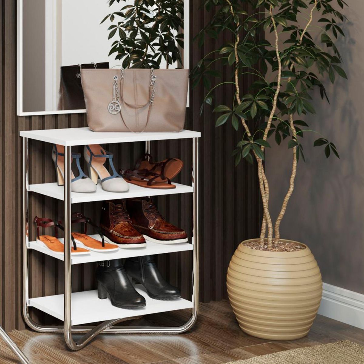 HOGA - Estante Connect MDP 3 Nivel(es) 50x64x28 cm Blanco