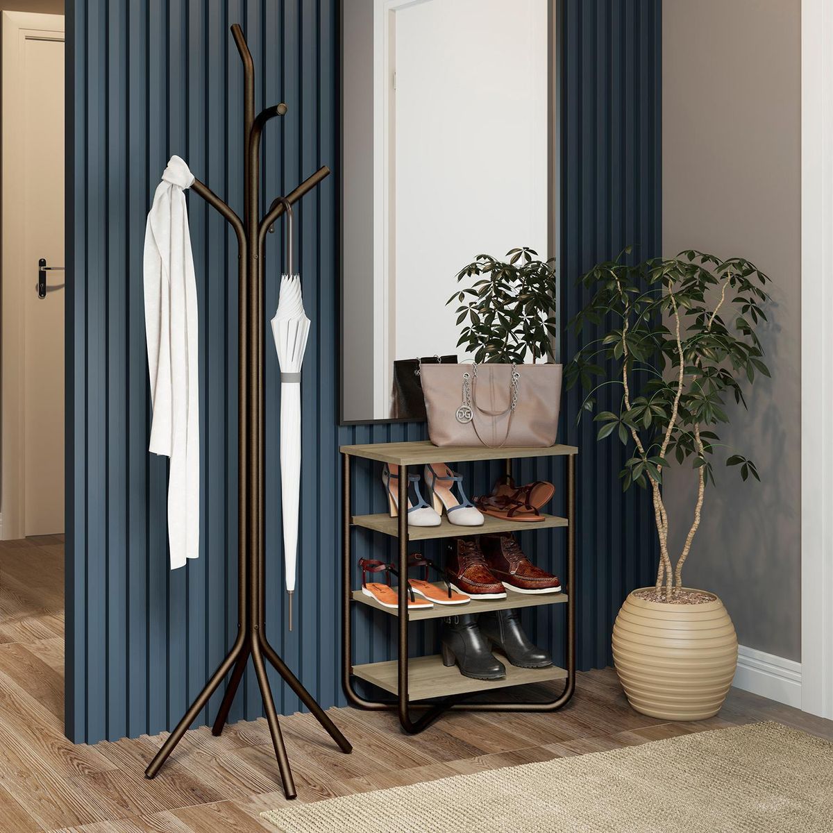 HOGA - Estante Connect MDP 3 Nivel(es) 50x64x28 cm Café