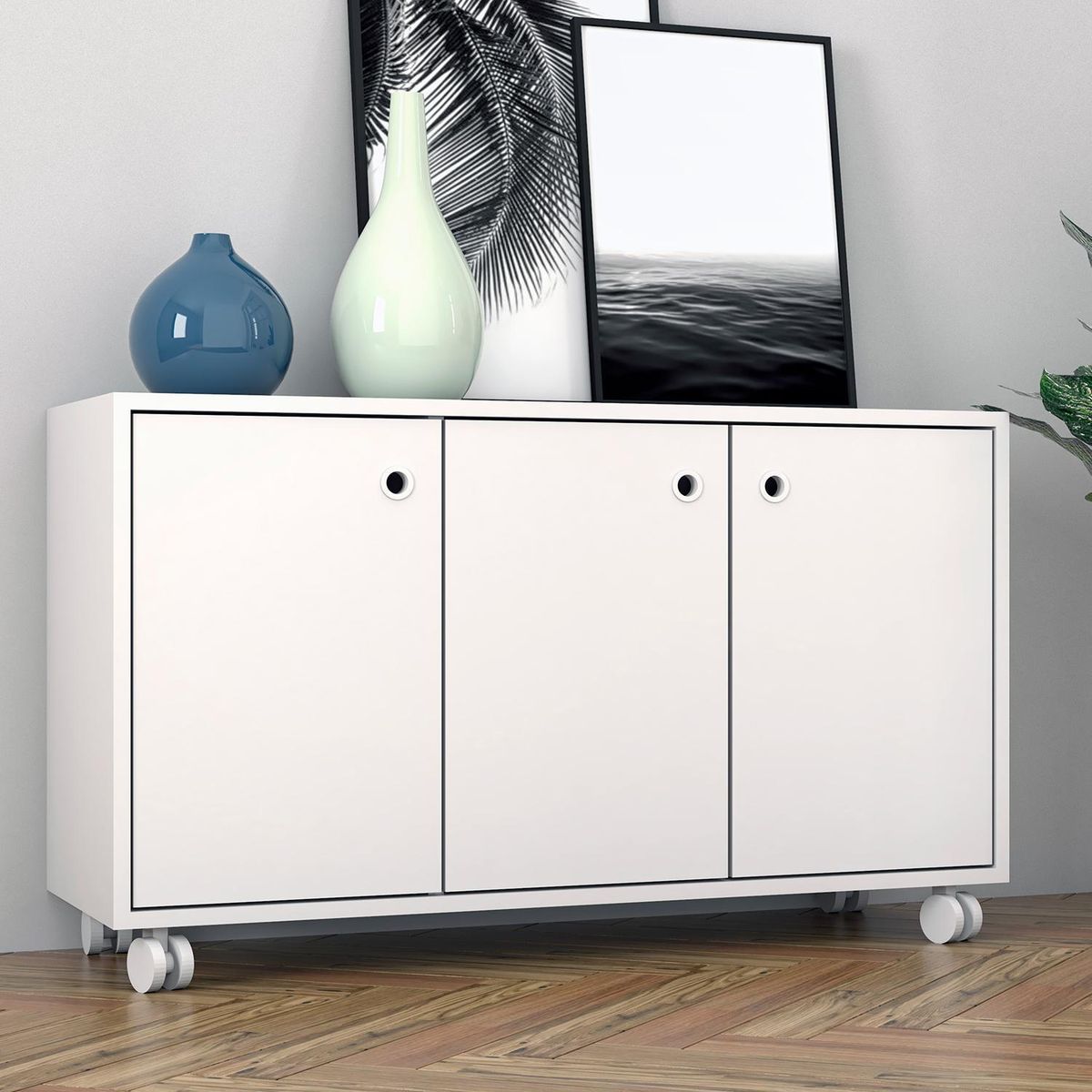 HOGA - Gabinete Multi MDP 1 Nivel(es) 90x50x33 cm Blanco