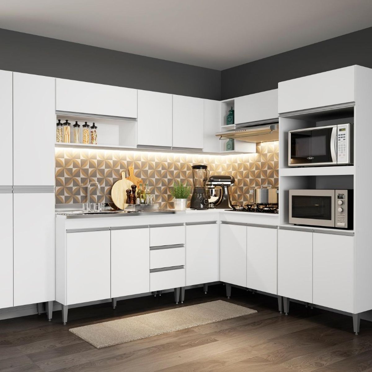 HOGA - Estante Elena MDP 1 Nivel(es) 94x54x32 cm Blanco