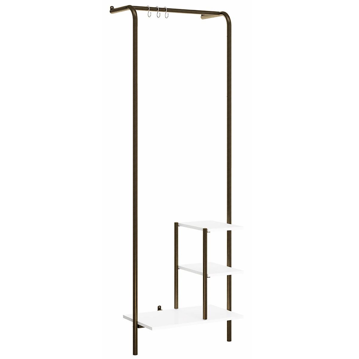 HOGA - Estante Connect MDP 3 Nivel(es) 60x181x44 cm Oro Envejecido