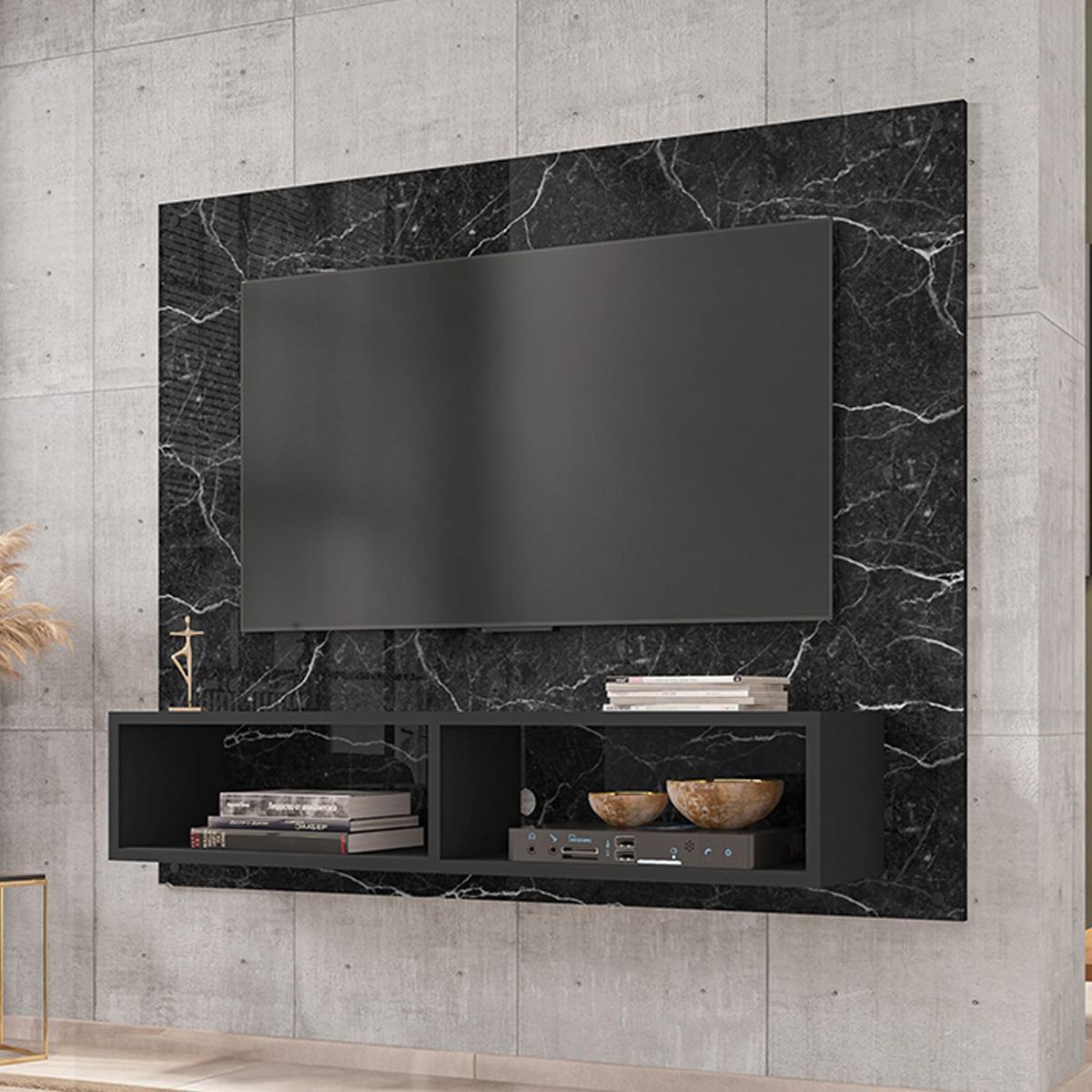 HOGA - Panel Rack TV 42 " Viena Negro 108x90x25 cm