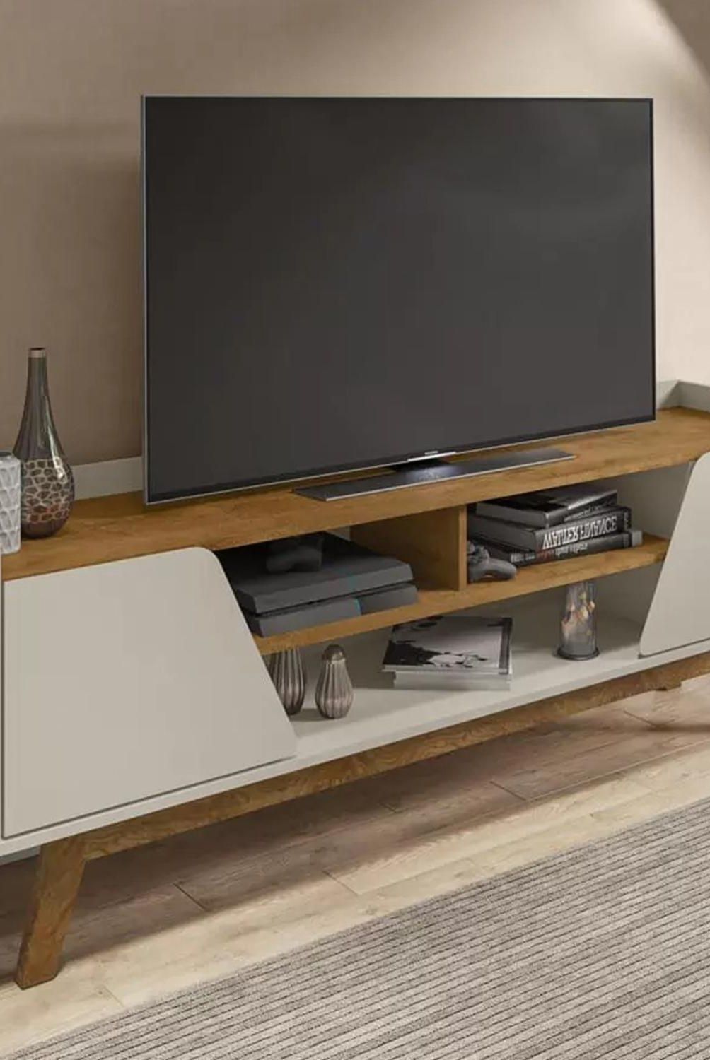 HOGA - Rack TV 65 " Turim Blanco 160x60x36 cm