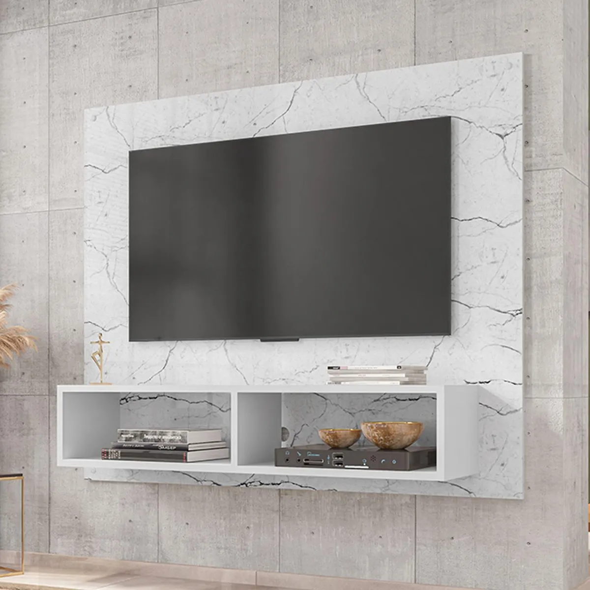 HOGA - Panel Rack TV 42 " Viena Blanco 108x90x25 cm