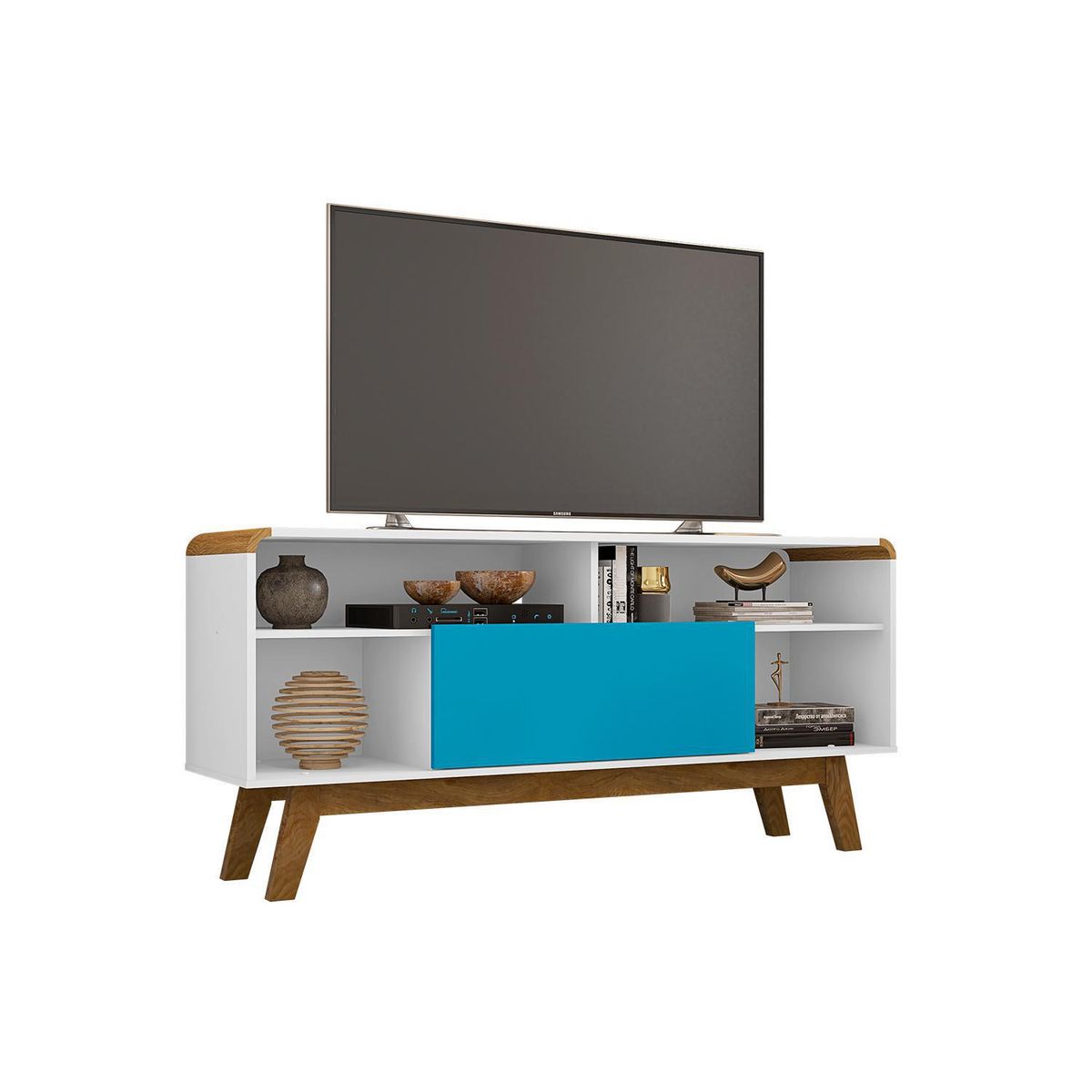HOGA - Rack TV 55 " Lazuli Blanco 136x64x36 cm