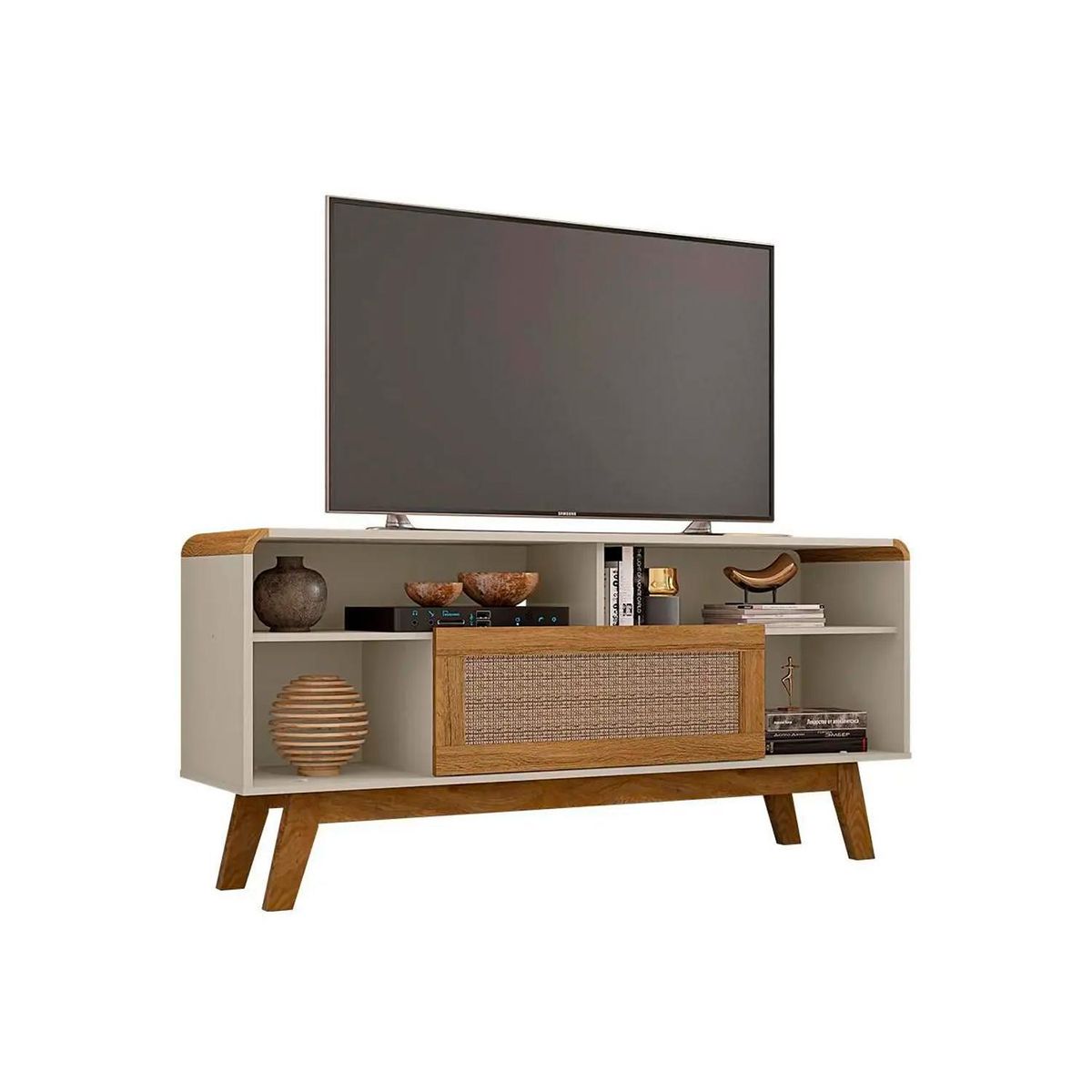 HOGA - Rack TV 55 " Lazuli Blanco Invierno 136x64x36 cm