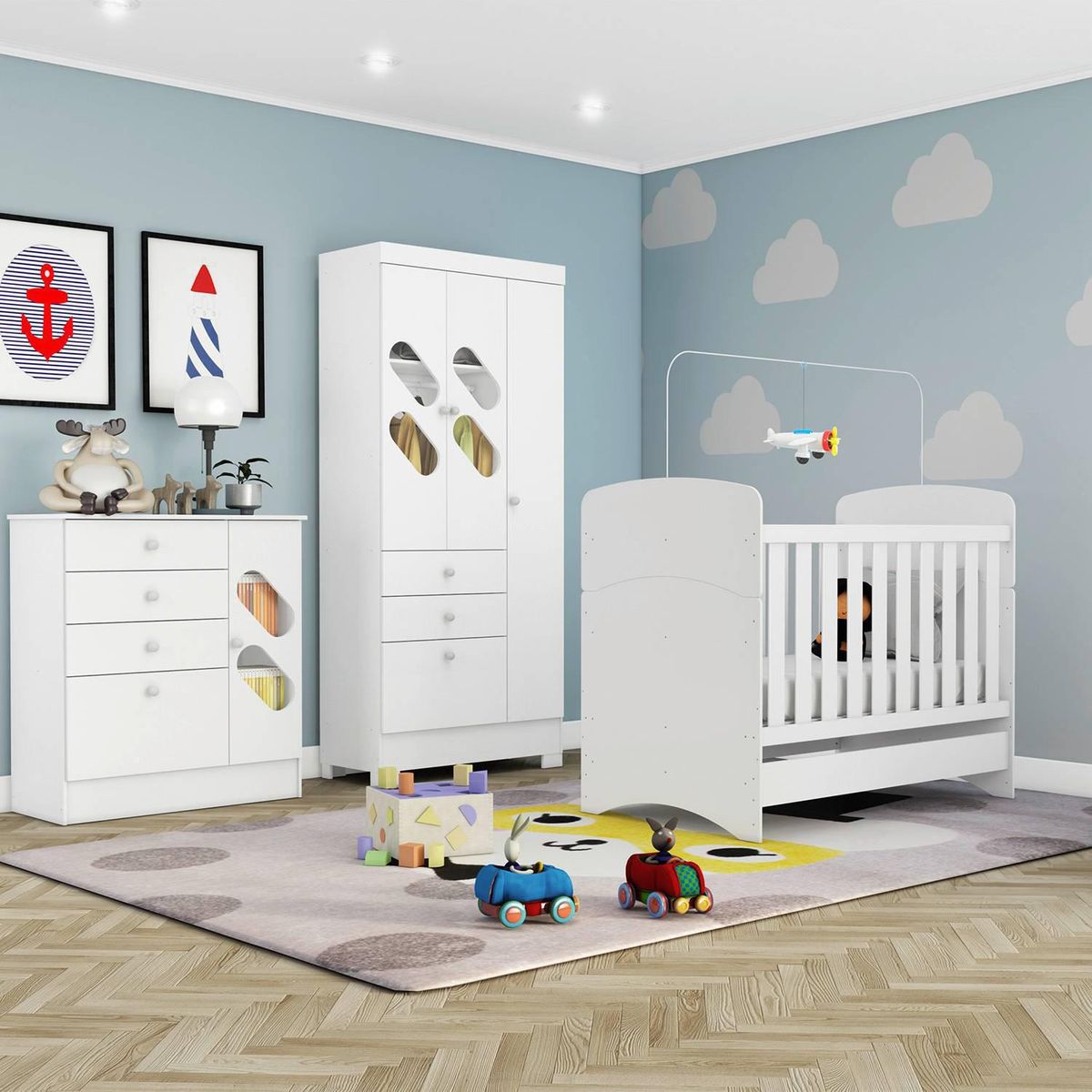 ALTAVISION - Cómoda 1 Puerta(s) 93x100x41 cm Blanco