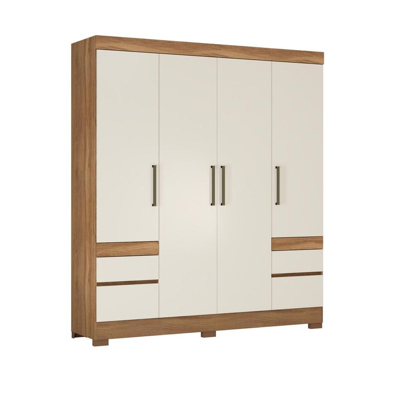 ALTAVISION - Clóset Tijuca 4 Puerta(s) 4 Repisa(s) 183x207x47 cm Blanco/Café