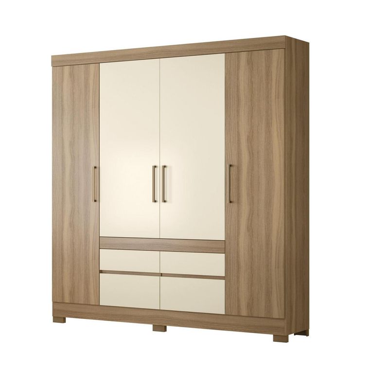 ALTAVISION - Clóset Bilbao 4 Puerta(s) 4 Cajón(es) 7 Repisa(s) 200x217x47 cm Café/Blanco