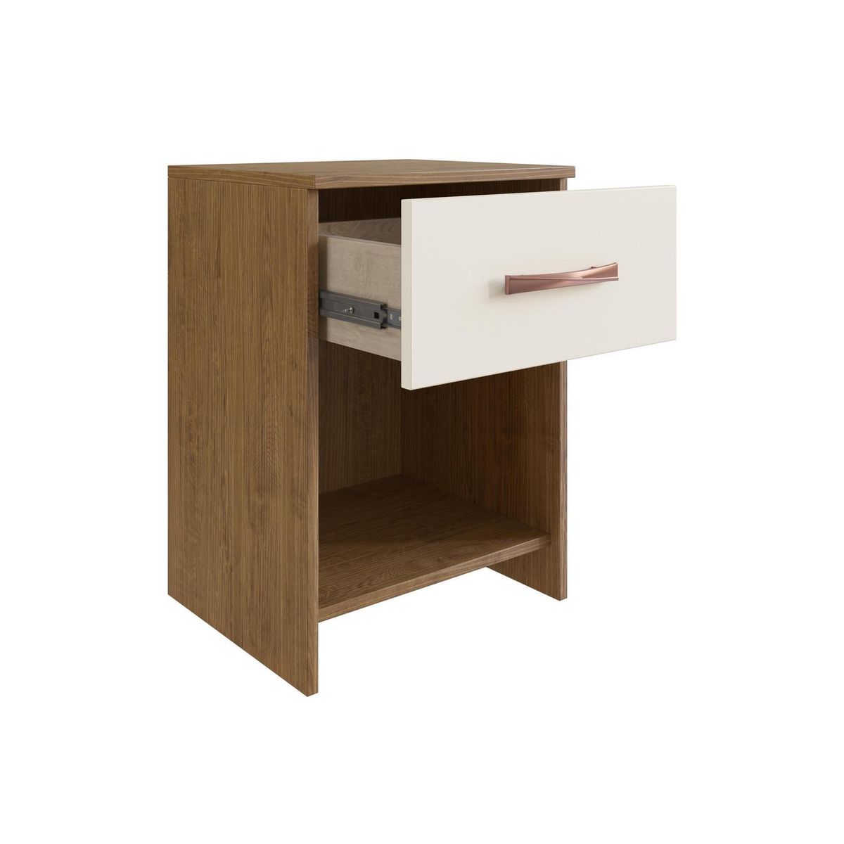 ALTAVISION - Combo closet 2 puertas Nordico blanco café, comoda 3 cajones y velador