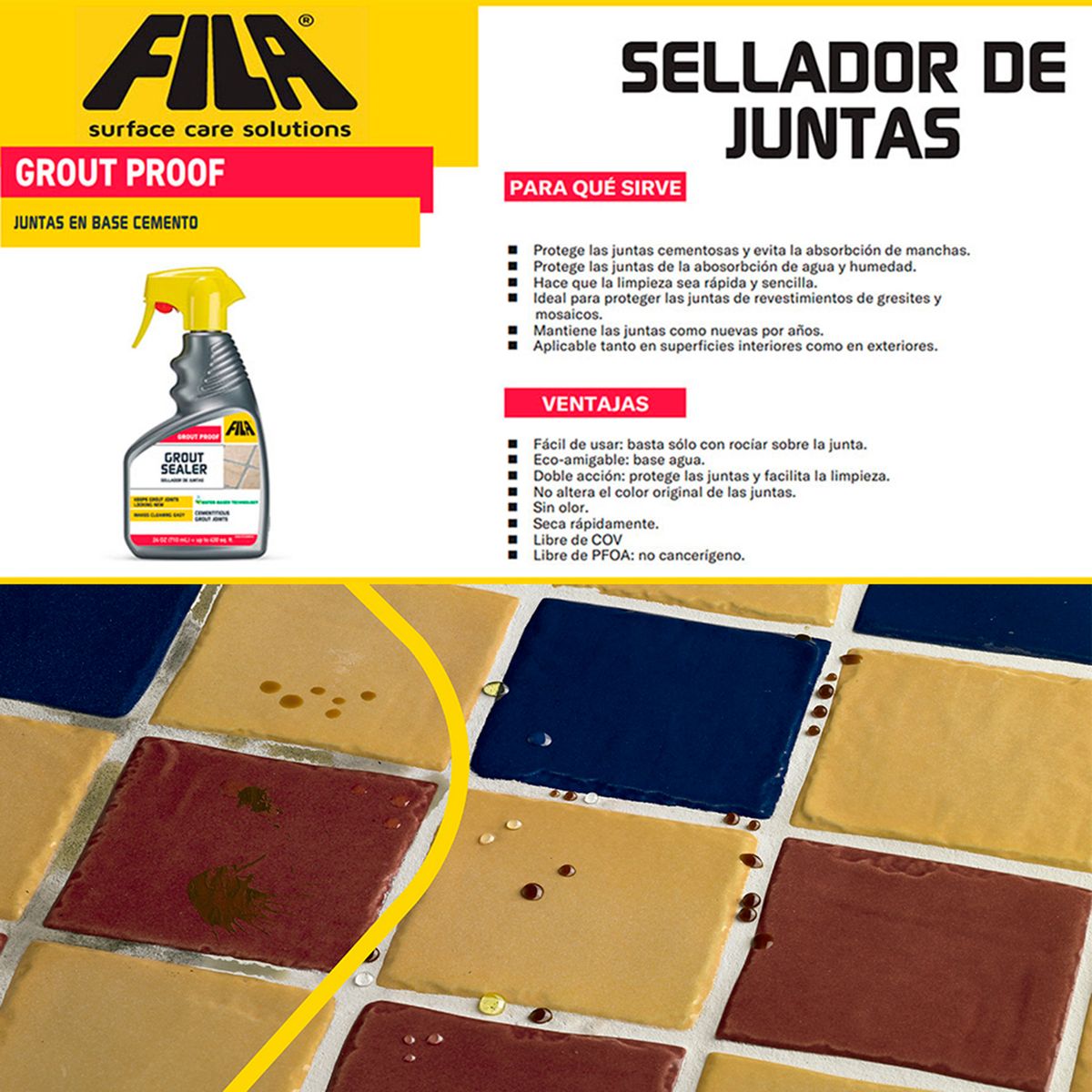FILA - Sello y protector para juntas cementicias fila grout proof 0,70 lts