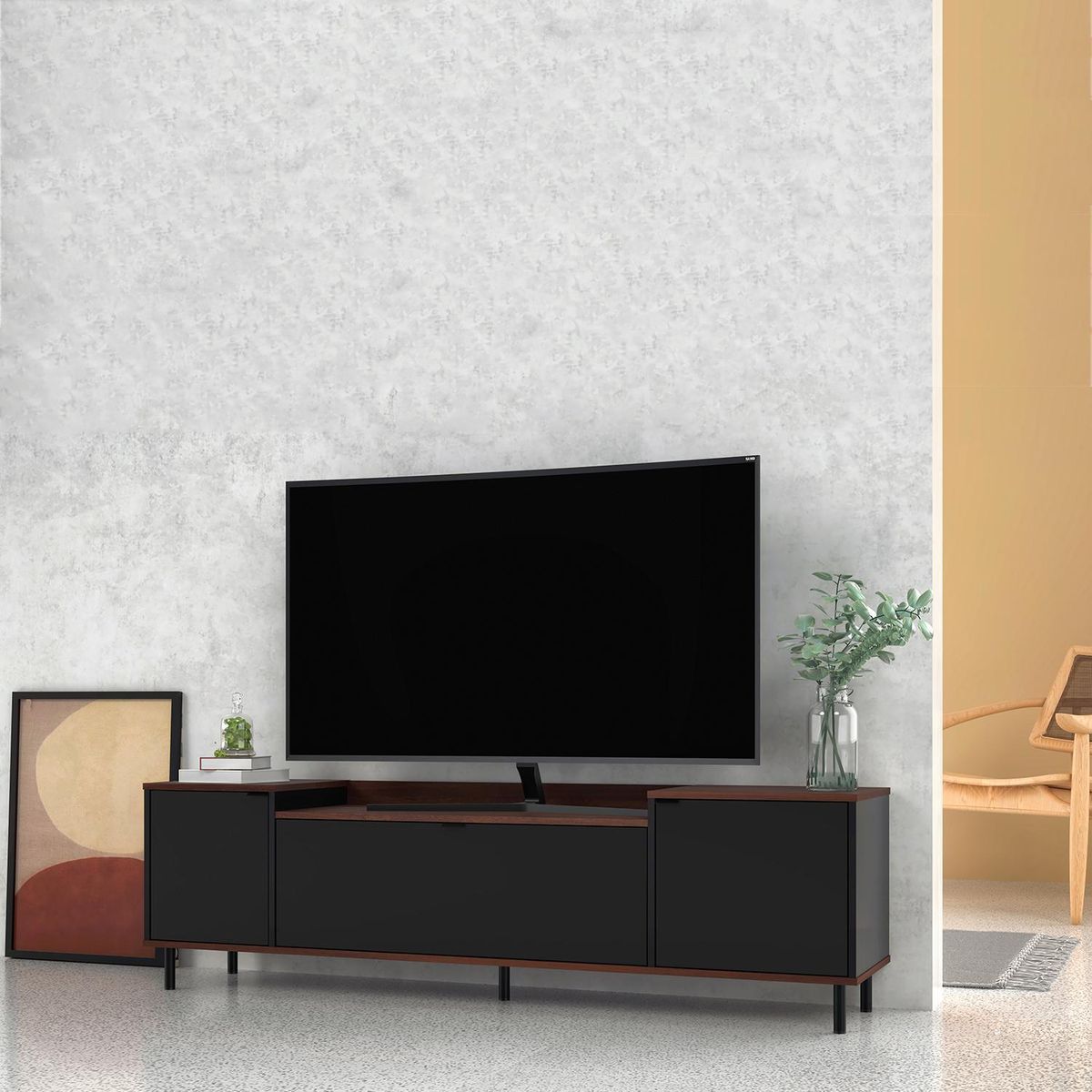 HOGA - Rack TV 40 " Brooklyn Negro 170x50x38 cm