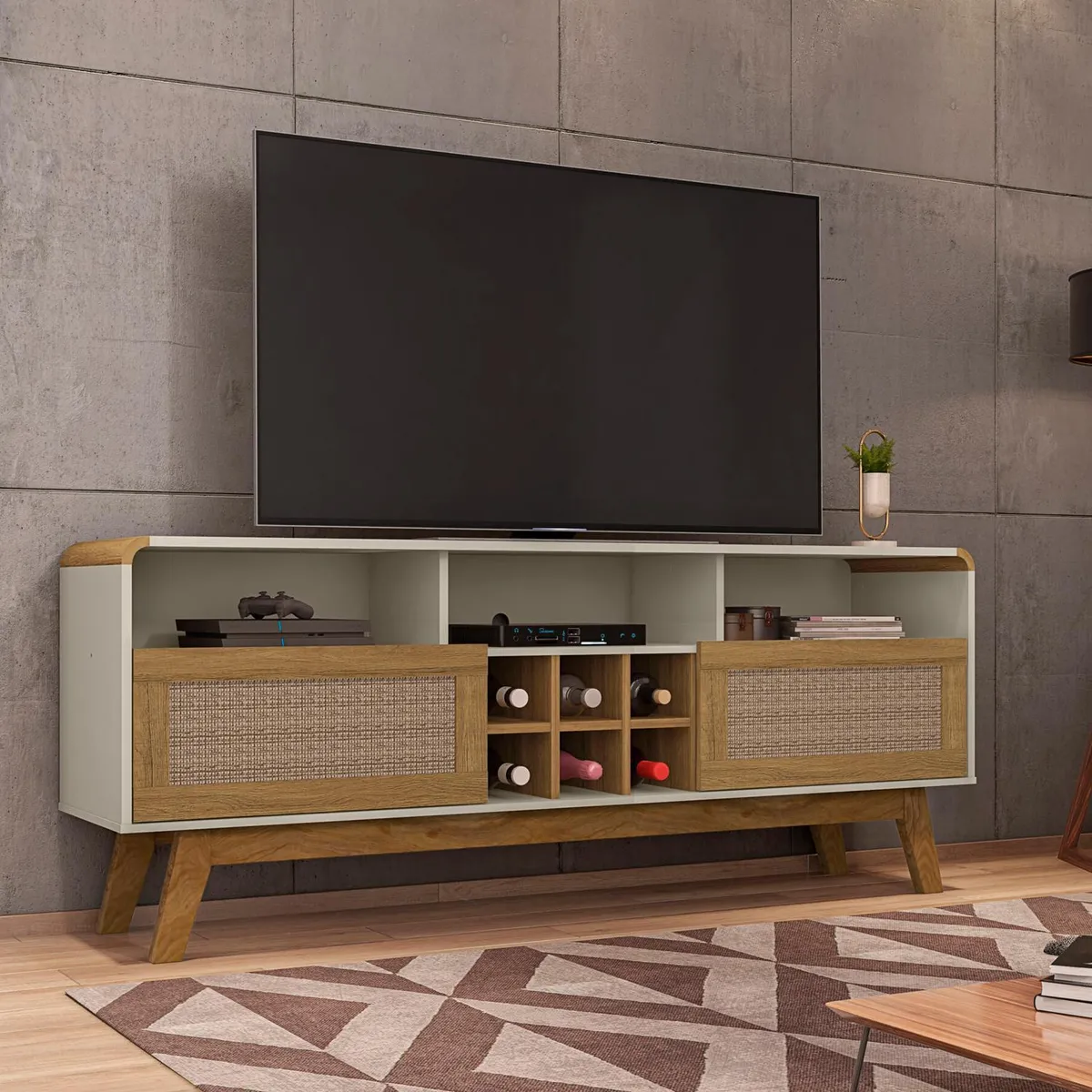 HOGA - Rack TV 65 " Larimar Blanco invierno 108x64x36 cm