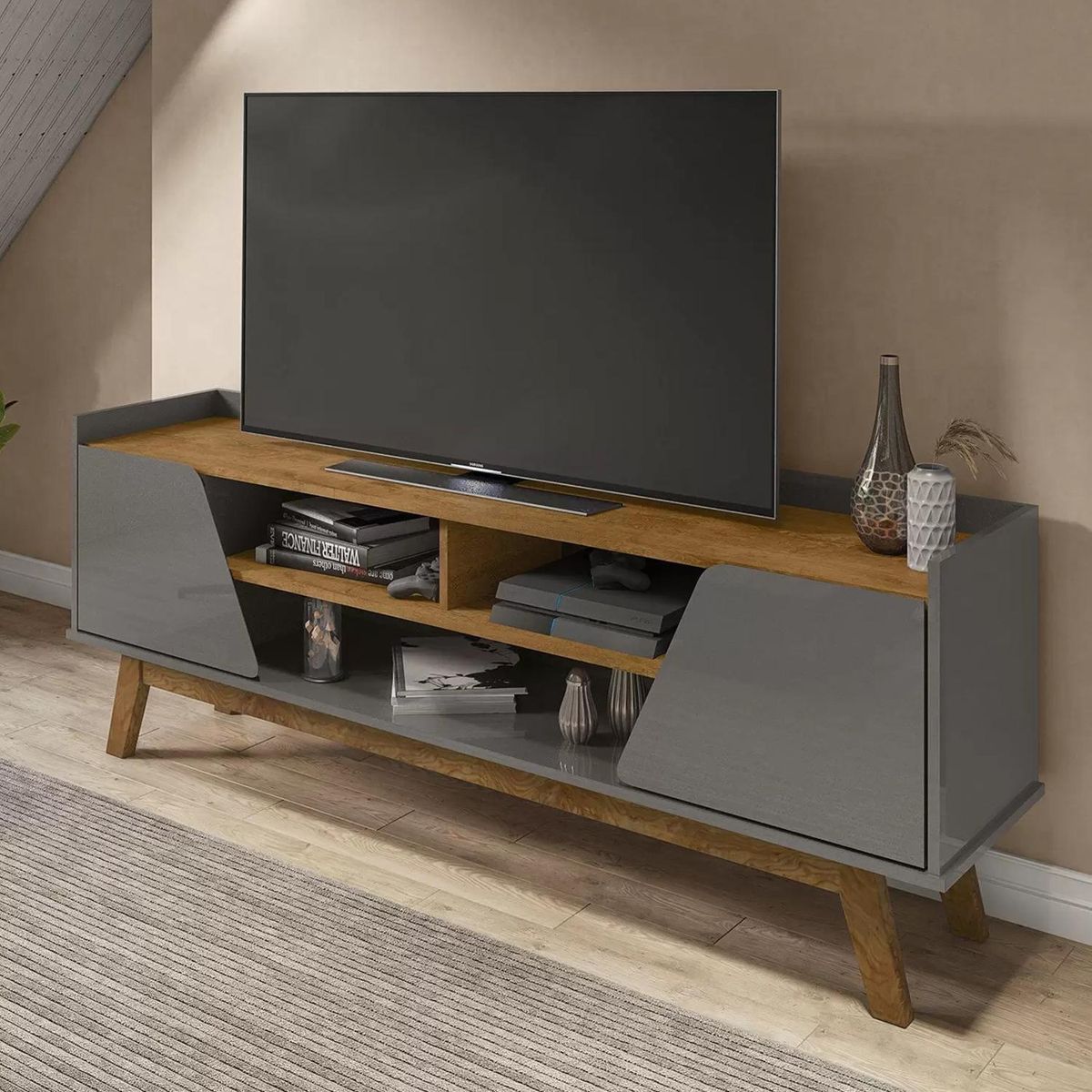 HOGA - Rack TV 65 " Turim Titanium 160x60x36 cm