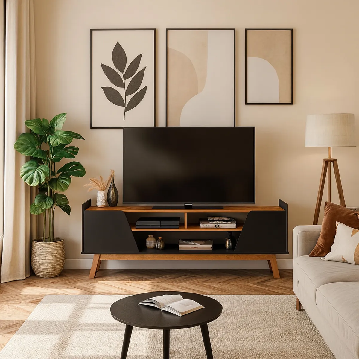 HOGA - Rack TV 65 " Turim Negro 160x60x36 cm