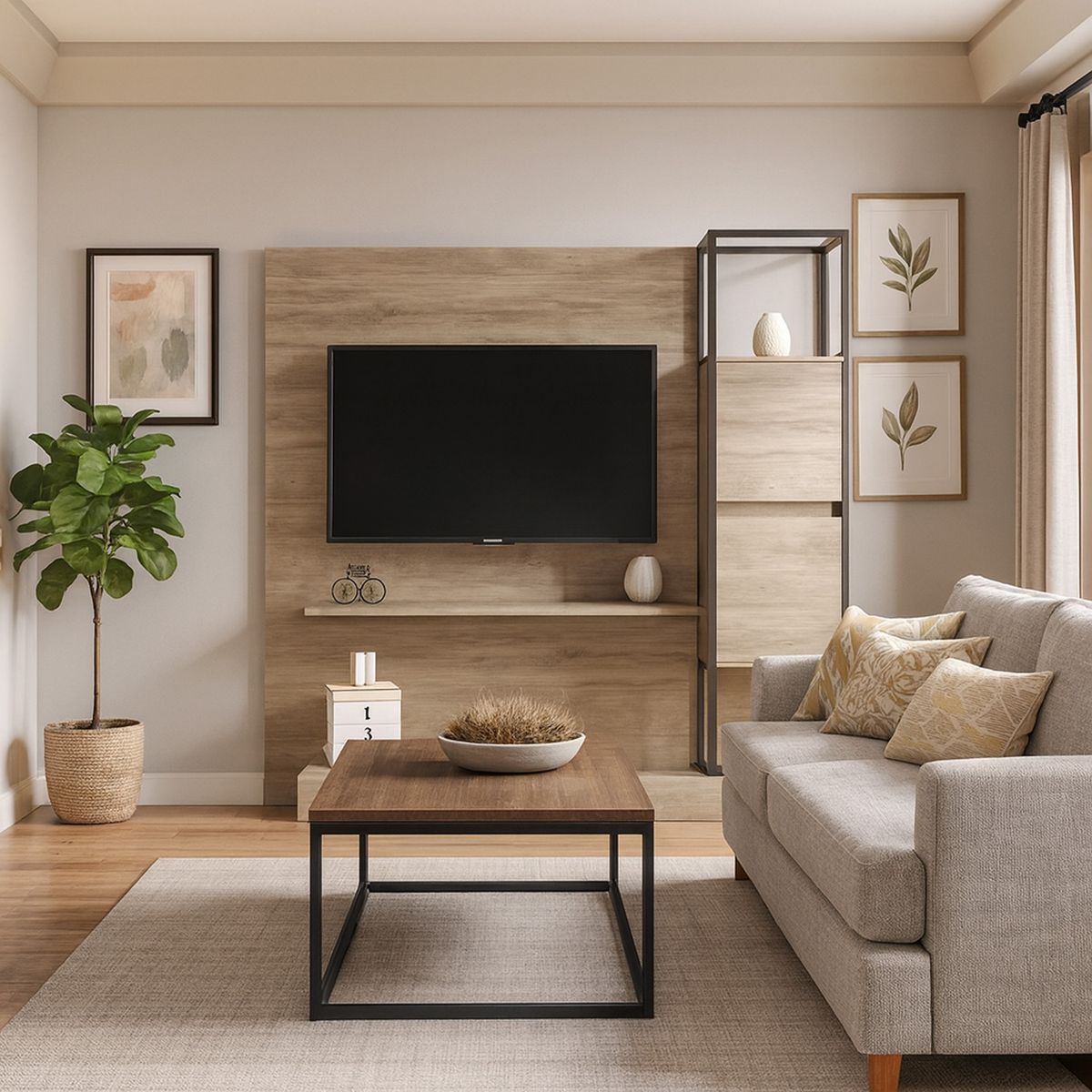 HOGA - Rack TV 60 " Home Design Noce 191x180x33 cm