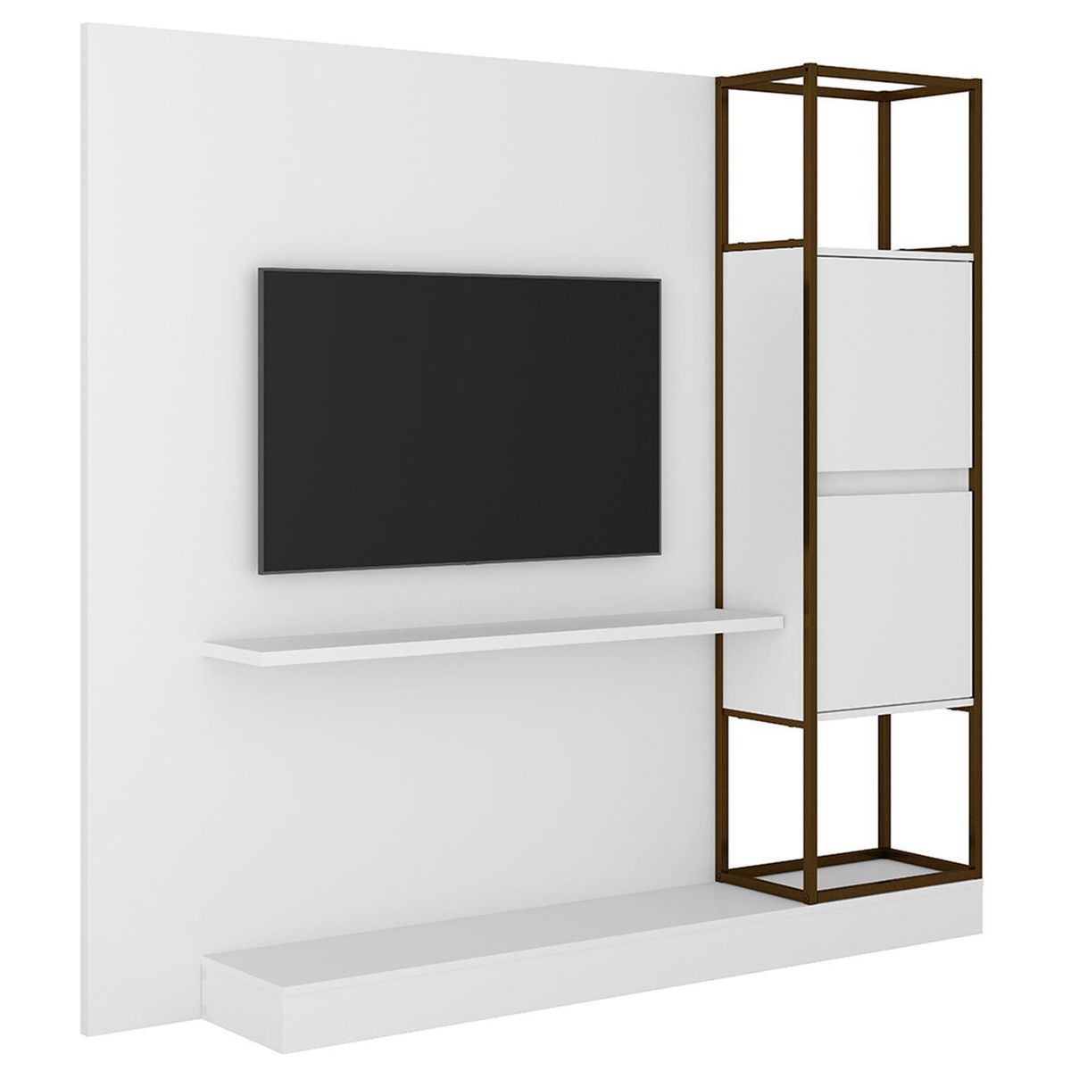 HOGA - Rack TV 60 " Home Design Blanco 191x180x33 cm