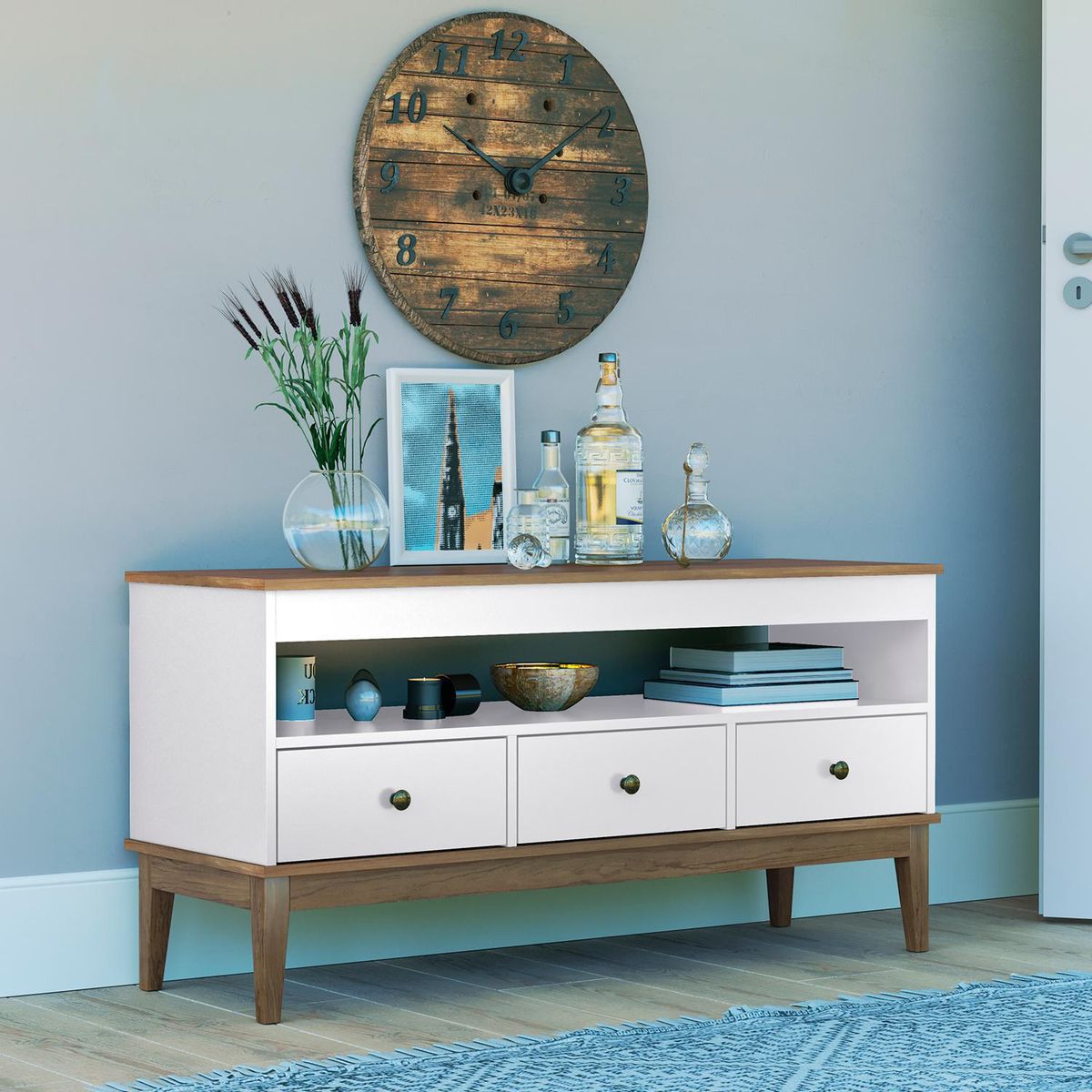 HOGA - Rack TV 50 " Colonial Rústico 120x60x41 cm