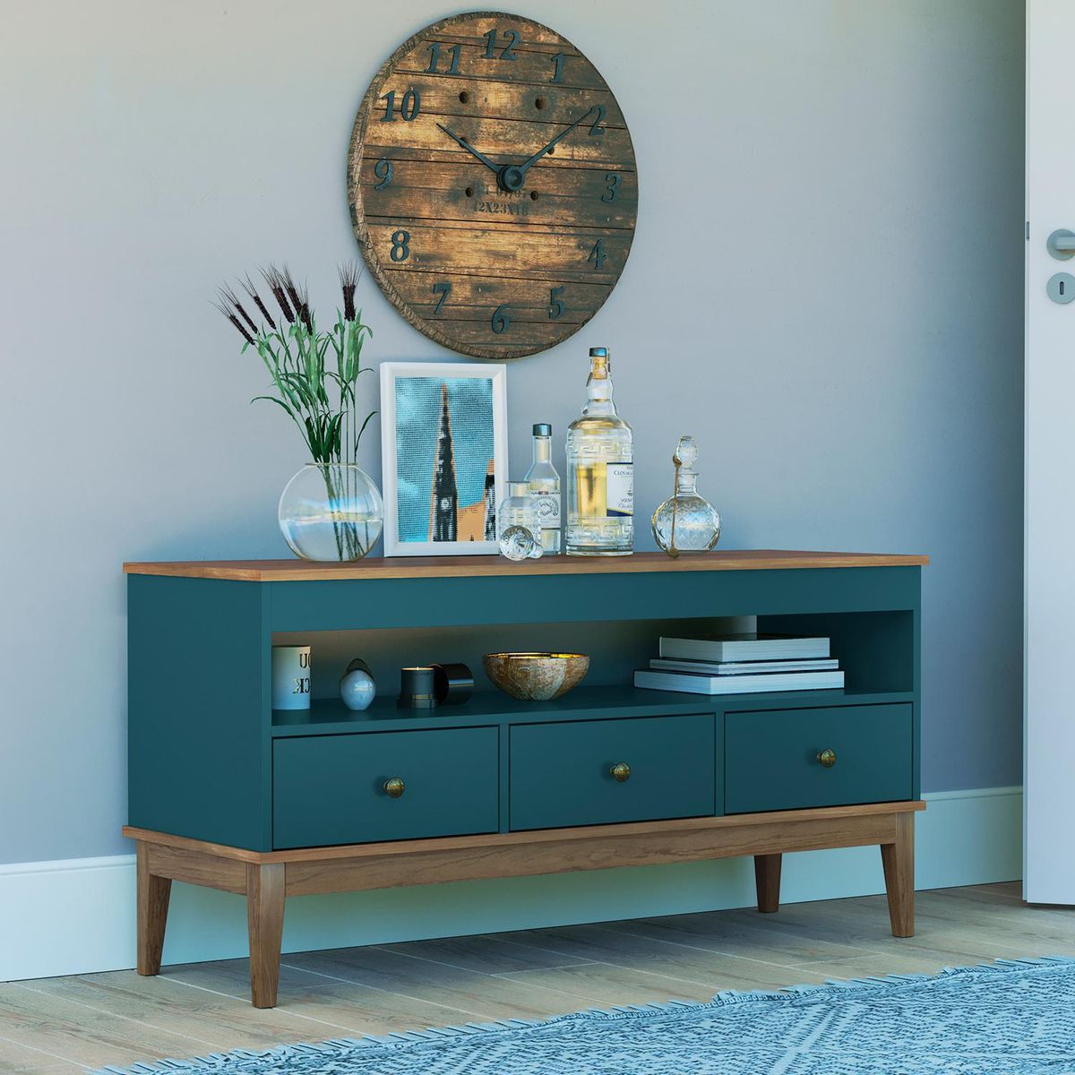 HOGA - Rack TV 50 " Colonial Rústico 120x60x41 cm