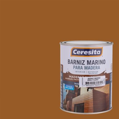 Barniz marino brillante 1/4 gl roble claro