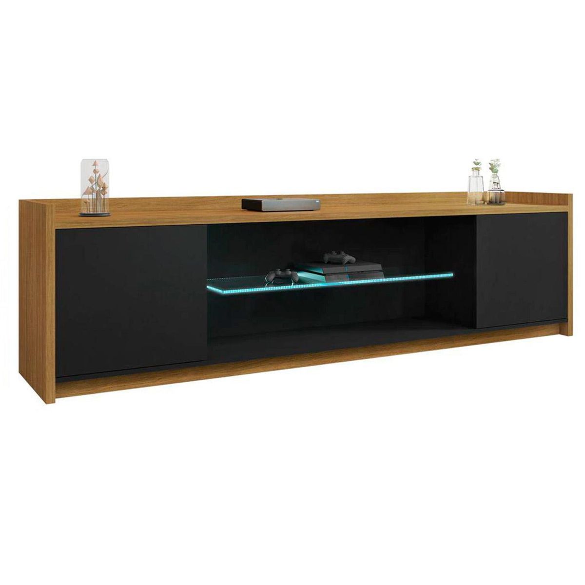 HOGA - Rack TV 82 " Doha Negro 200x61x45 cm