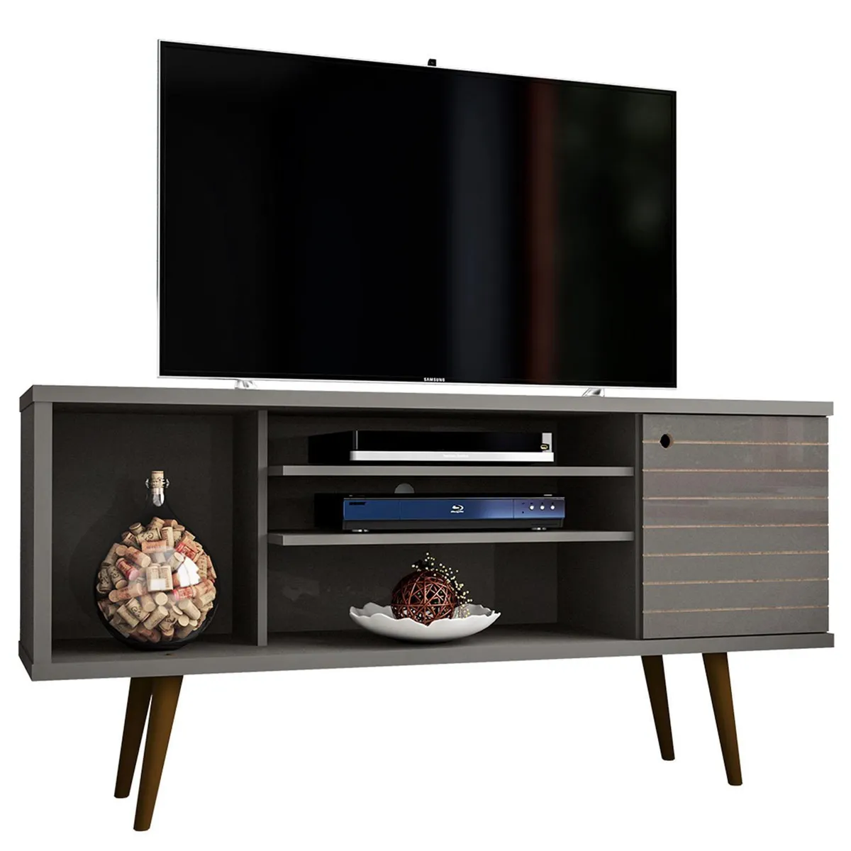 HOGA - Rack TV 55 " Safira Titanium 135x68x36 cm