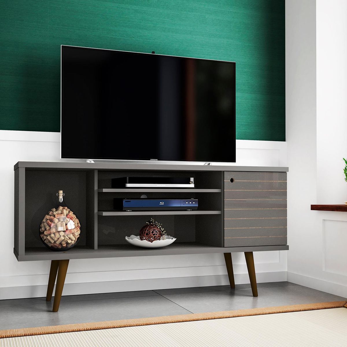 HOGA - Rack TV 55 " Safira Titanium 135x68x36 cm