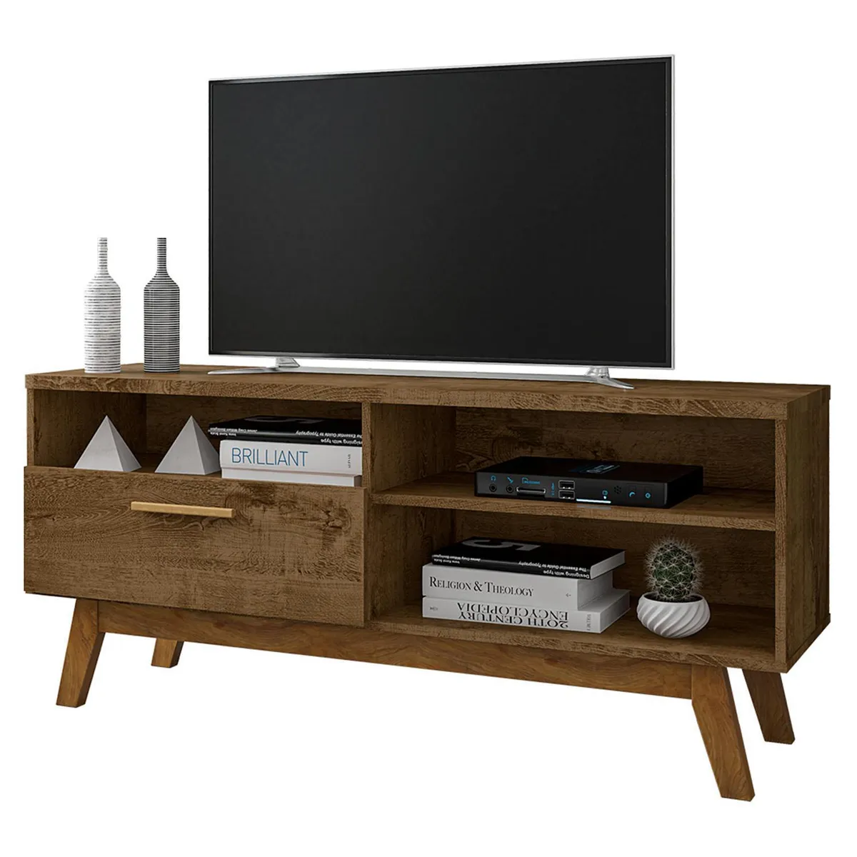 HOGA - Rack TV 55 " Paladio Rústico 136x59x38 cm