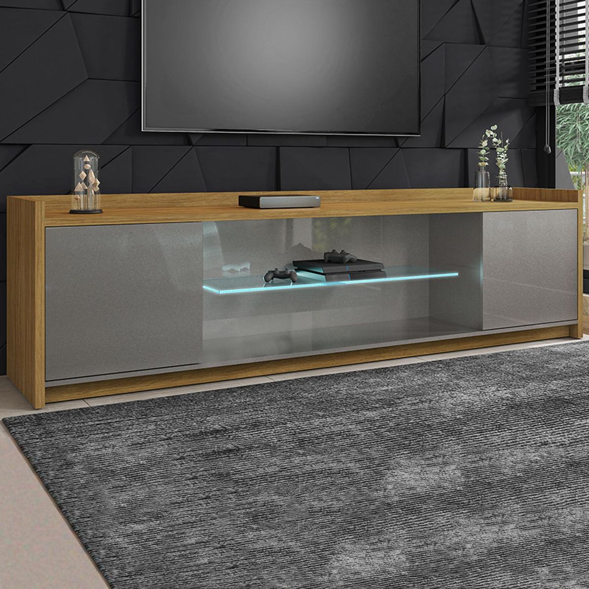 HOGA - Rack TV 82 " Doha Titanium 200x61x45 cm