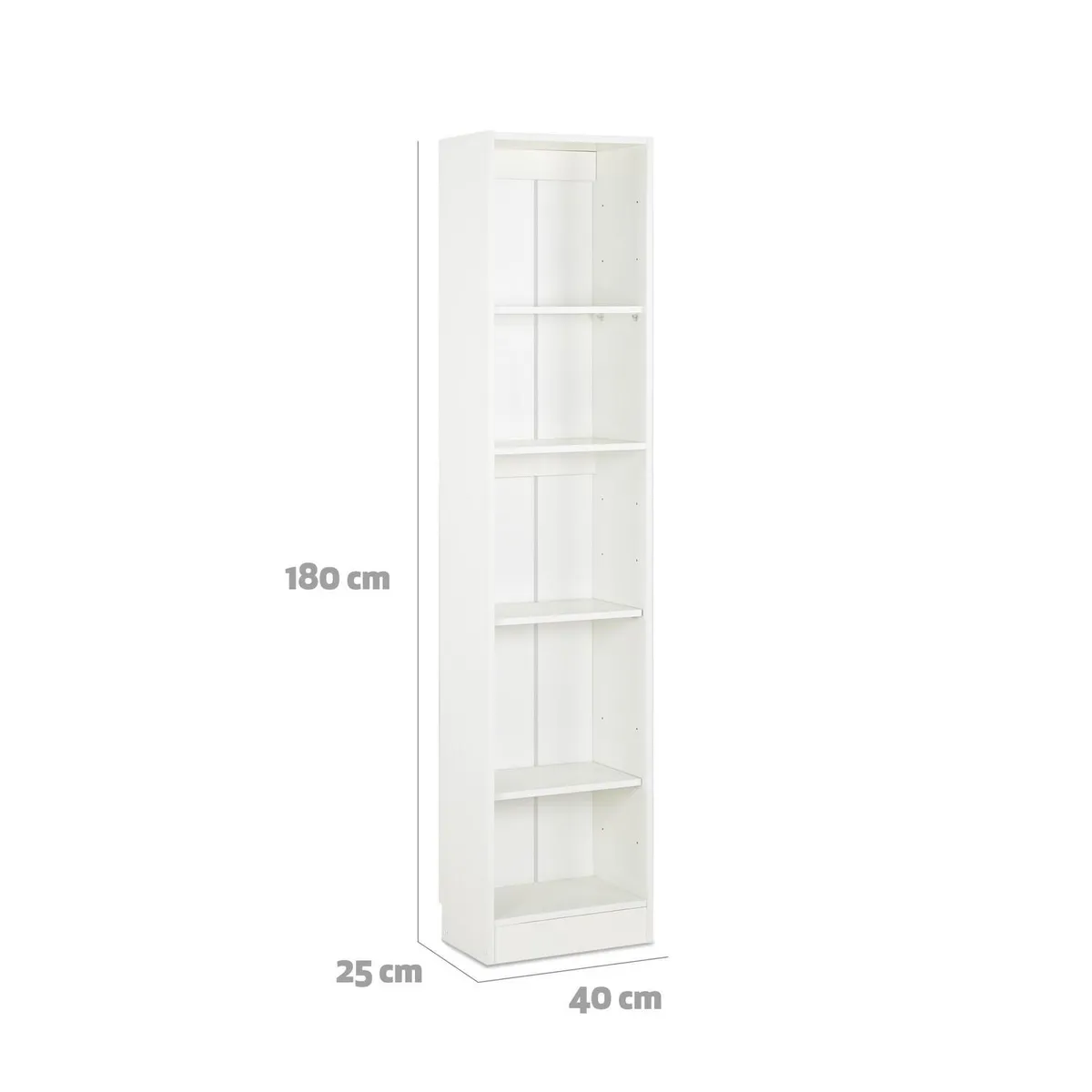 CIC - Librero Moscú Melamina 4 Nivel(es) 40x180x25 cm Blanco