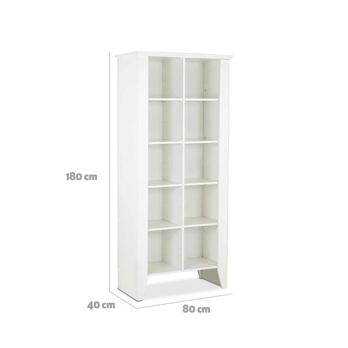 CIC - Librero Praga Melamina 8 Nivel(es) 80x180x40 cm Blanco