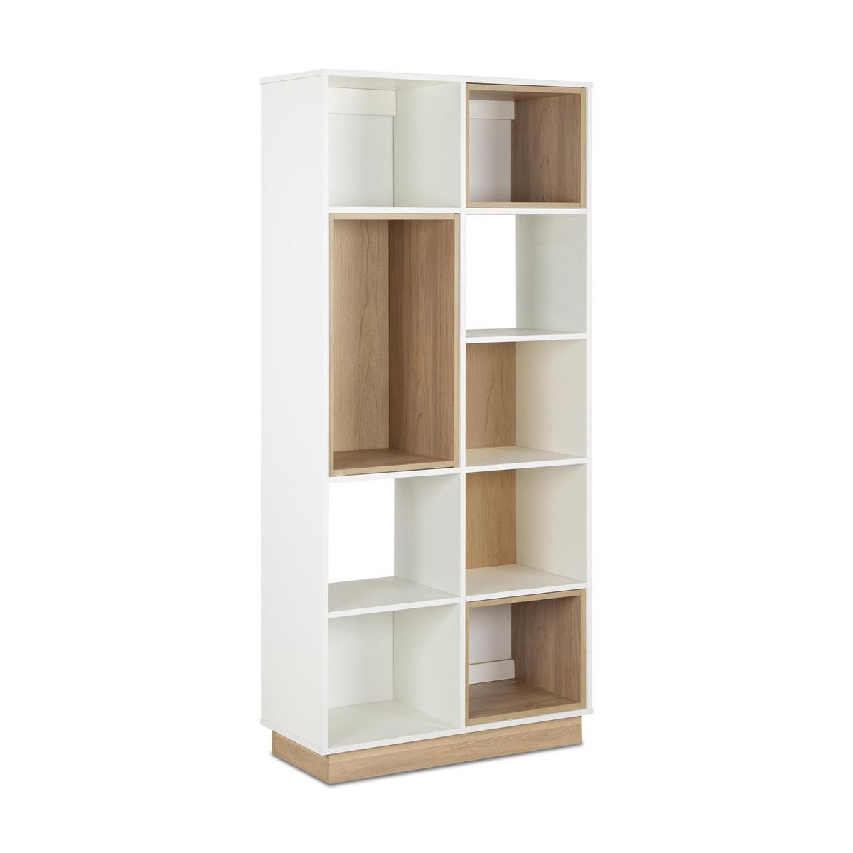 CIC - Librero Barcelona Melamina 7 Nivel(es) 80x180x35 cm Blanco/Olmo Alpino