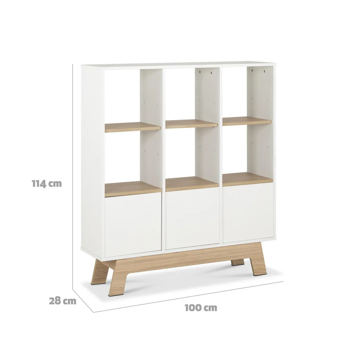 CIC - Librero Córdoba Melamina 3 Nivel(es) 100x114x28 cm Blanco