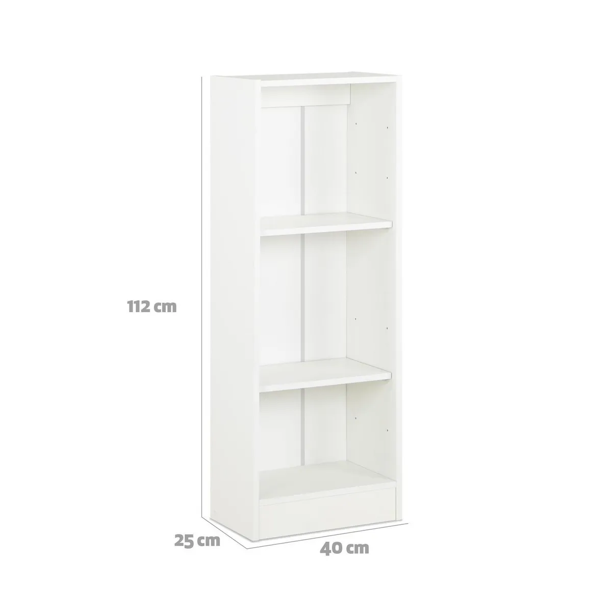 CIC - Librero Moscú Melamina 2 Nivel(es) 40x112x25 cm Blanco