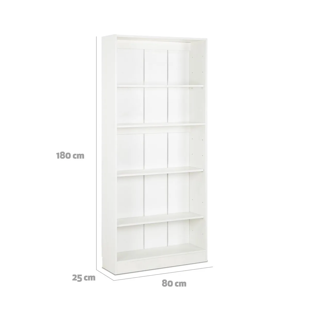 CIC - Librero Moscú Melamina 4 Nivel(es) 80x180x25 cm Blanco