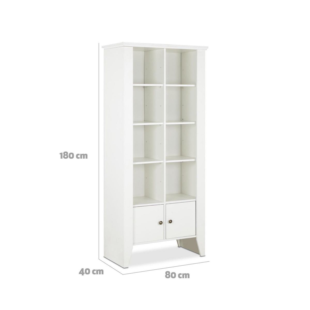 CIC - Librero Praga Melamina 6 Nivel(es) 80x180x40 cm Blanco