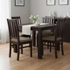 CIC - Juego de Comedor Ñuble 4 Sillas Mesa Cuadrada 95x77x95 cm Café