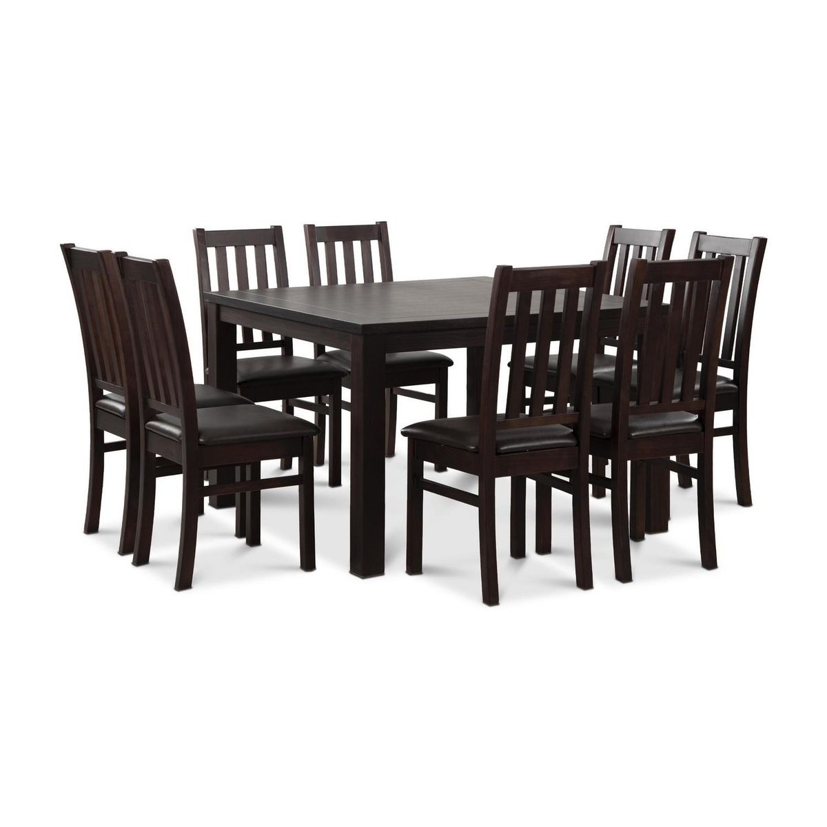 CIC - Juego de Comedor Ñuble 8 Sillas Mesa Cuadrada 120x77x120 cm Café