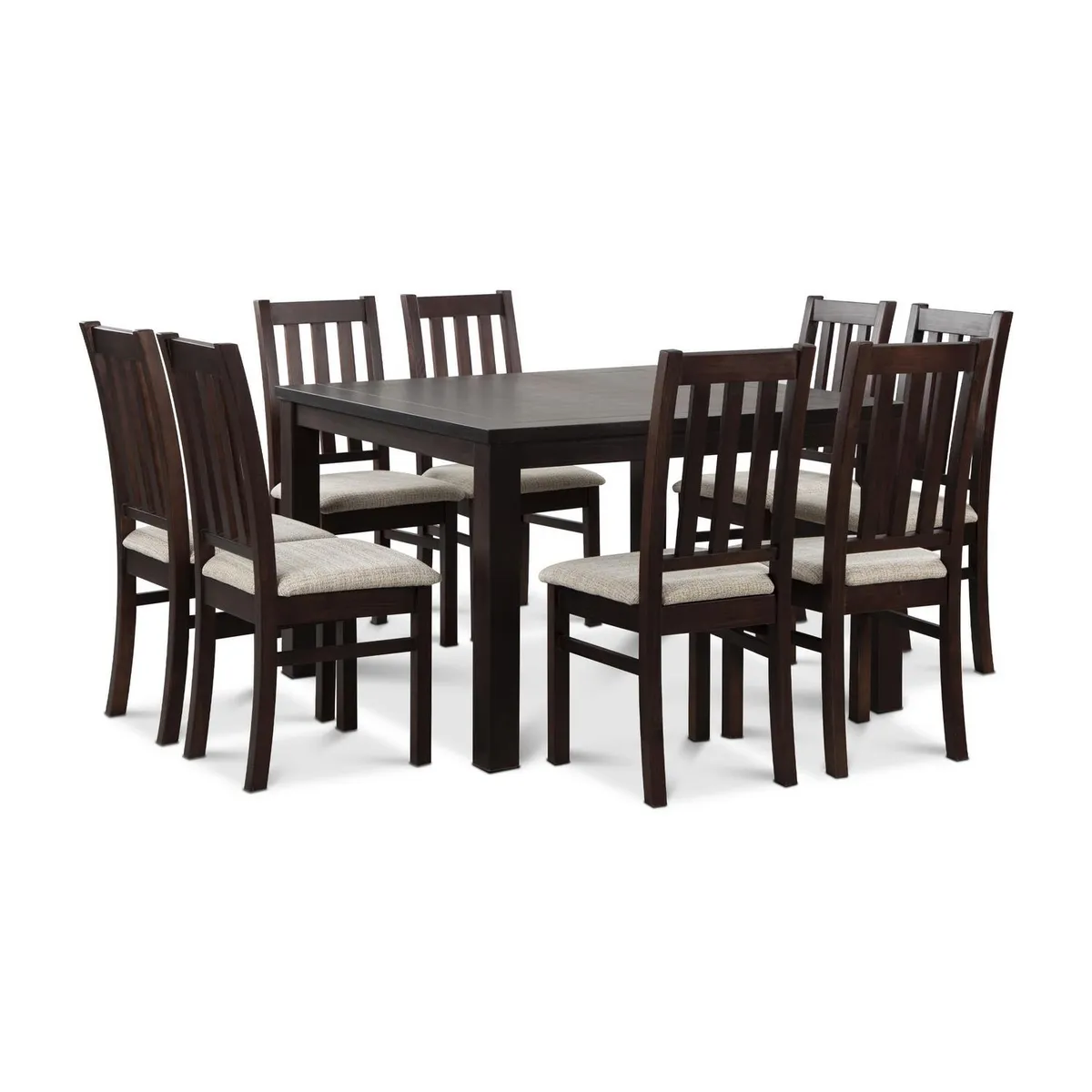 CIC - Juego de Comedor Ñuble 8 Sillas Mesa Cuadrada 120x77x120 cm Café